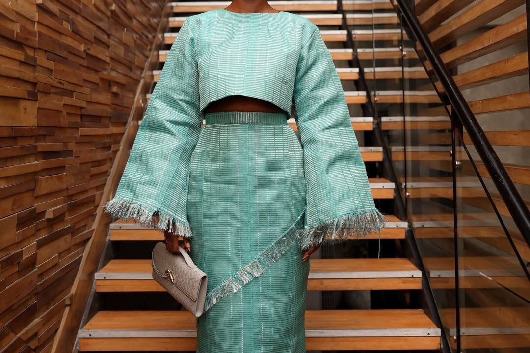 Green with Envy! Dede Ashiogwu Stuns in Mint Asooke for the “Mothers of Chibok” Premiere